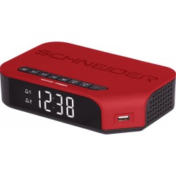 Schneider Radio réveil Viva rouge