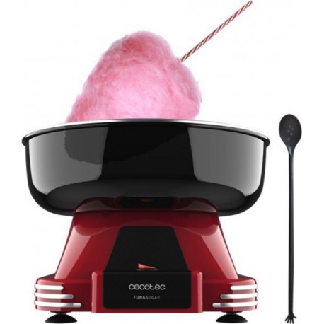 Machine à barbe à papa cecotec fun&sugar rouge, 500w, cuillère doseuse
