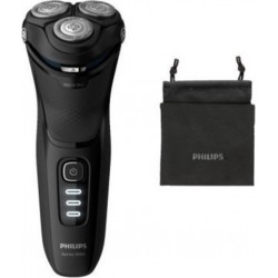 Philips s3233/52 rasoir électrique series 3000 100% - 27 lames auto-affûtées - 5 directions + trousse de voyage PHI8710103911159
