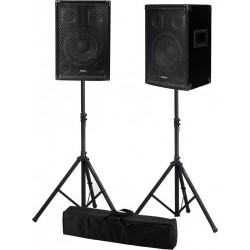 Ibiza Enceinte sono DISCO08B 2x 300W 3 voies, Supports PIEDS