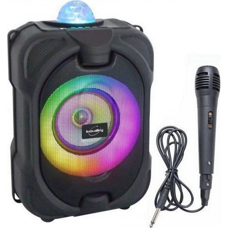 Inovalley Enceinte nomade 150W PMPO, sur batterie, Micro karaoké