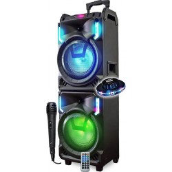 Inovalley Enceinte nomade MS01XXL-N-OVNI - 800W USB Bluetooth LED