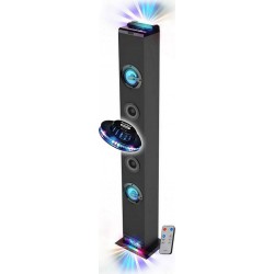 Inovalley Enceinte Bluetooth HP58-BTH-OVNI, LED Bluetooth, FM AUX 60W