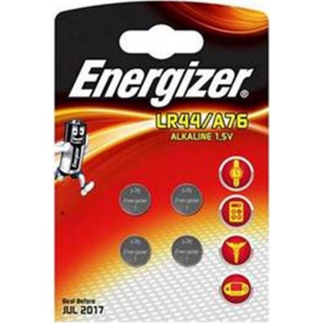 Energizer Alkaline 4 piles boutons 1,5V LR44/A76 (lot de 2 soit 8 piles)