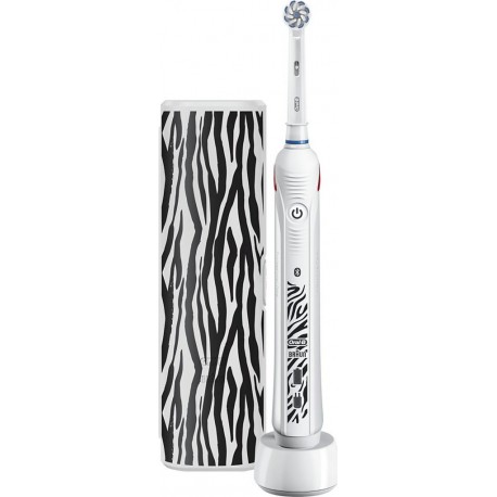 Oral-B Sma Brosse à dents électrique Oral-B Smart teen blanche avec etui zebre D601